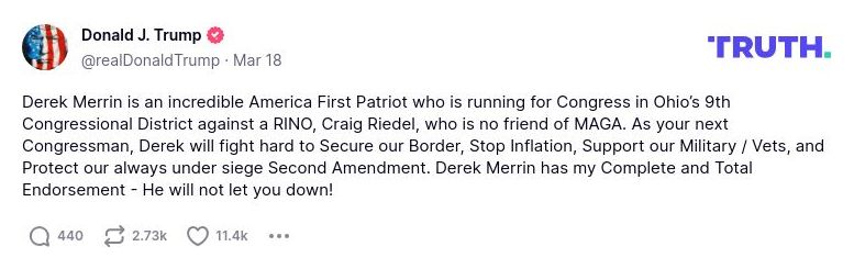 Post preview from Donald Trump