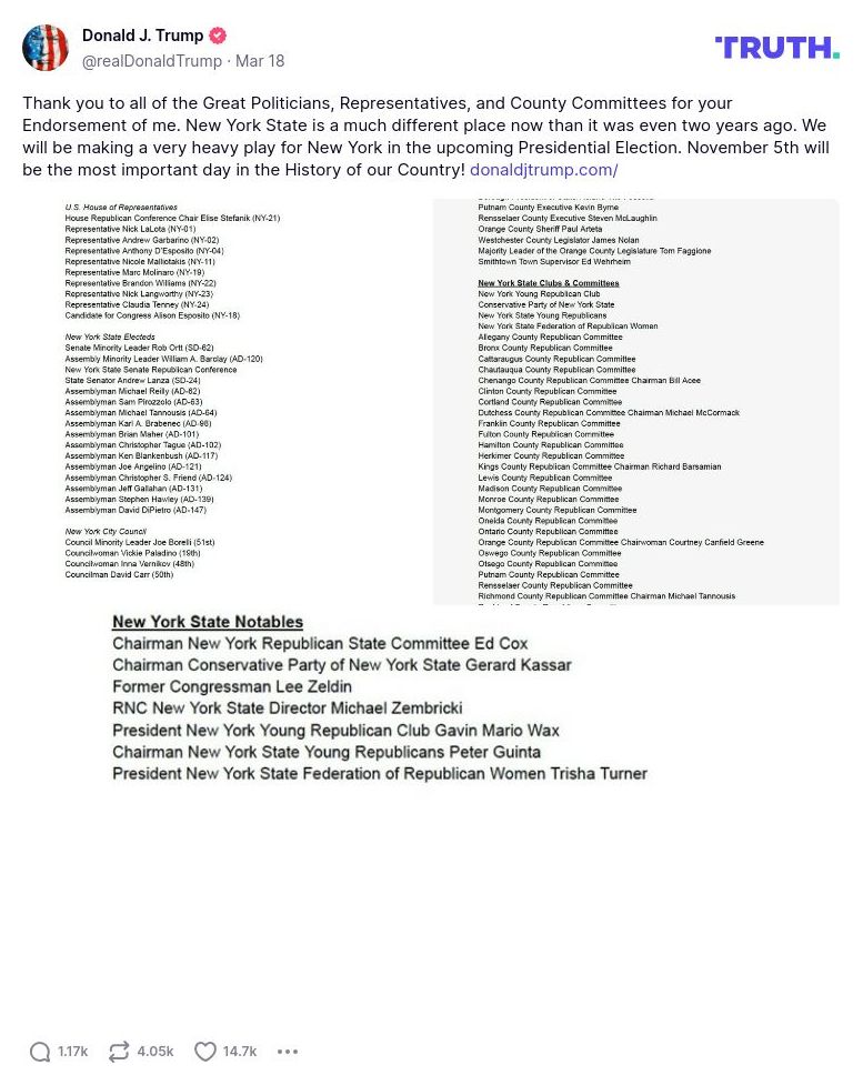 Post image from Donald Trump