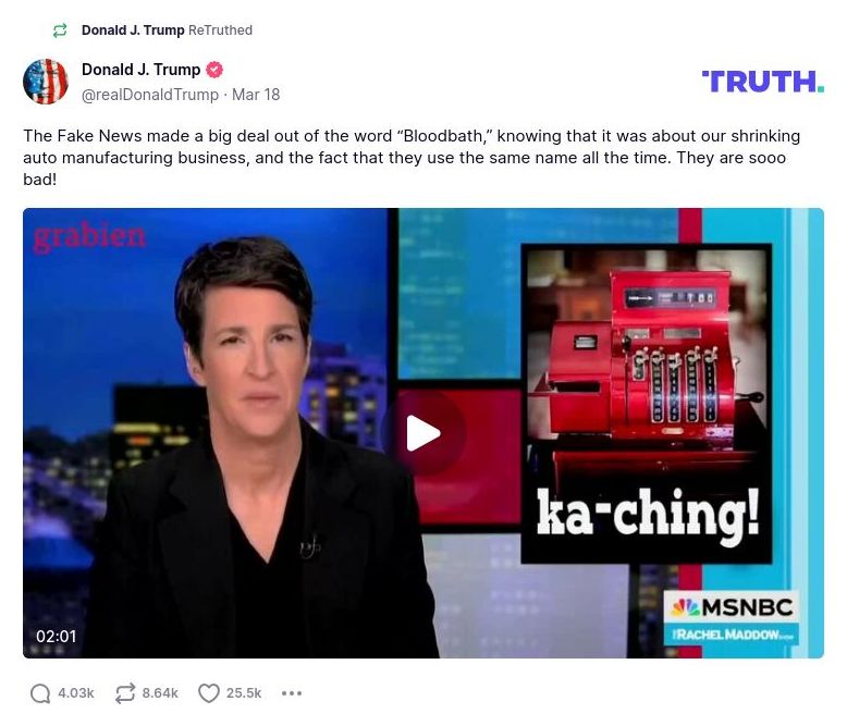 Post image from Donald Trump