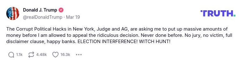 Post image from Donald Trump