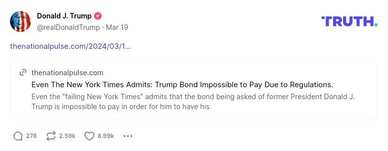 Post image from Donald Trump