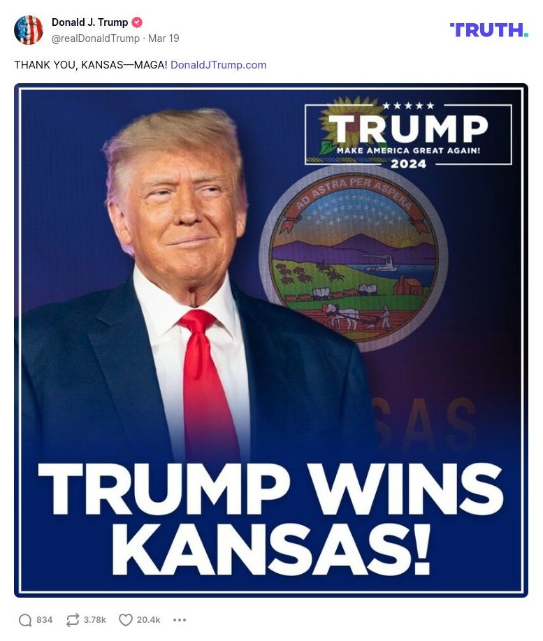 Post image from Donald Trump