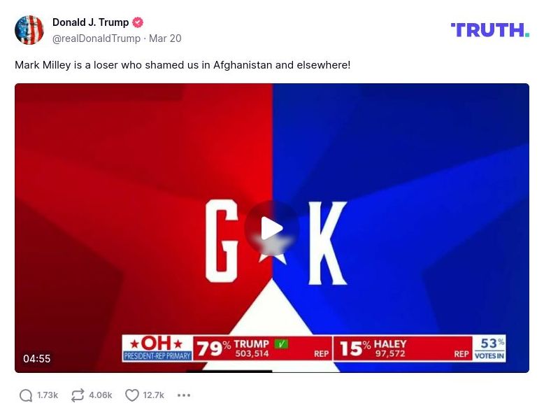 Post image from Donald Trump