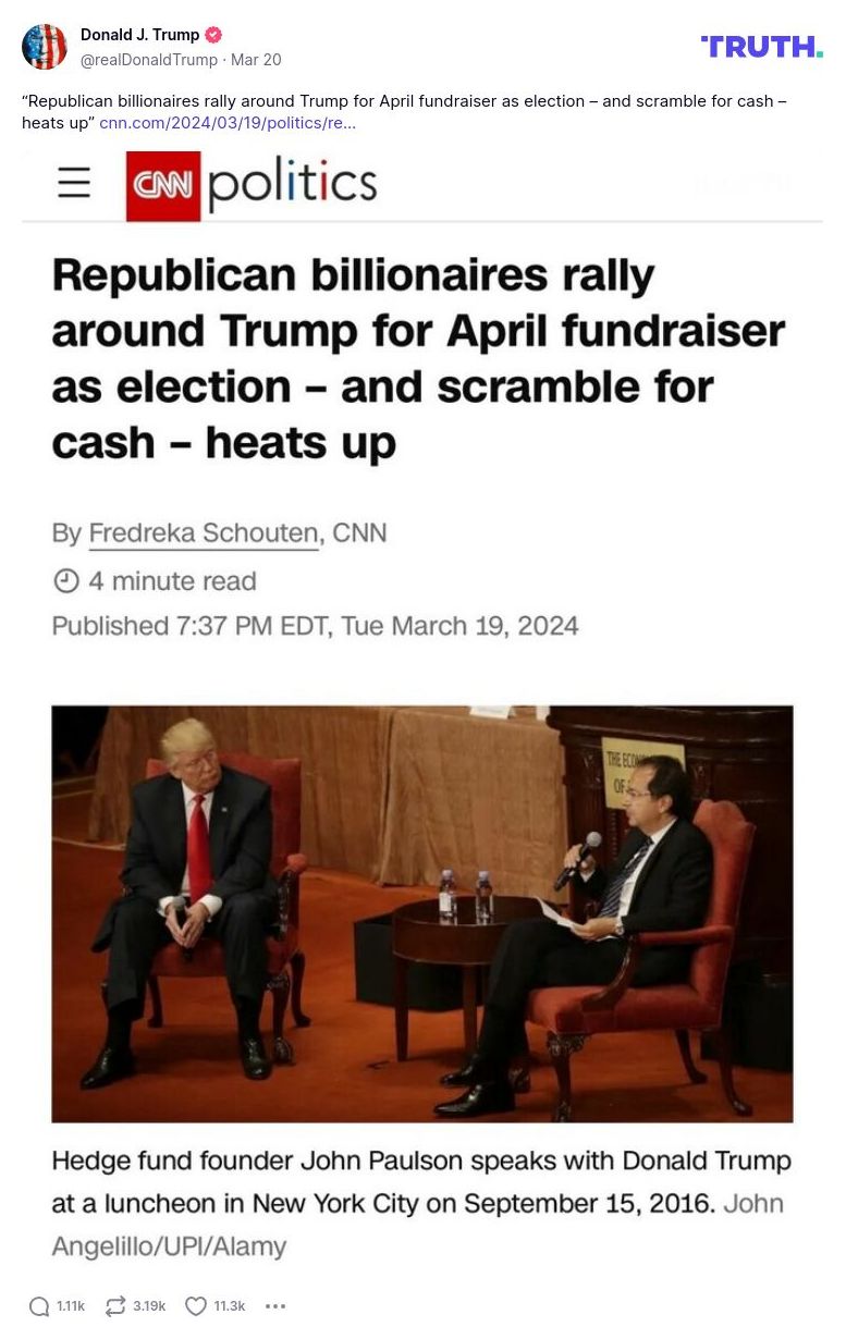 Post preview from Donald Trump