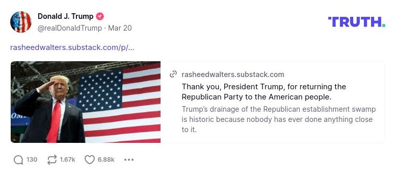 Post image from Donald Trump