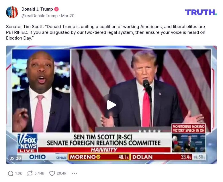 Post image from Donald Trump