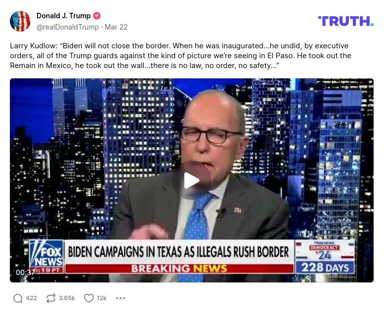 Post image from Donald Trump