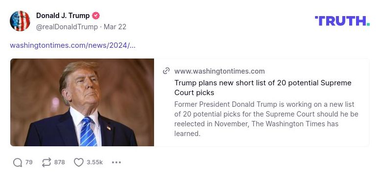 Post image from Donald Trump