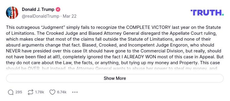 Post image from Donald Trump