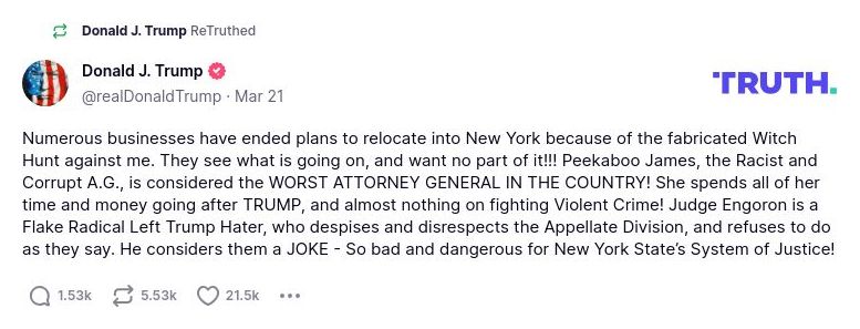 Post image from Donald Trump