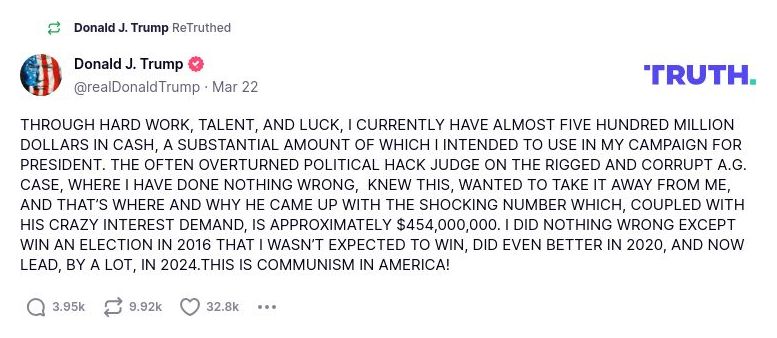 Post image from Donald Trump