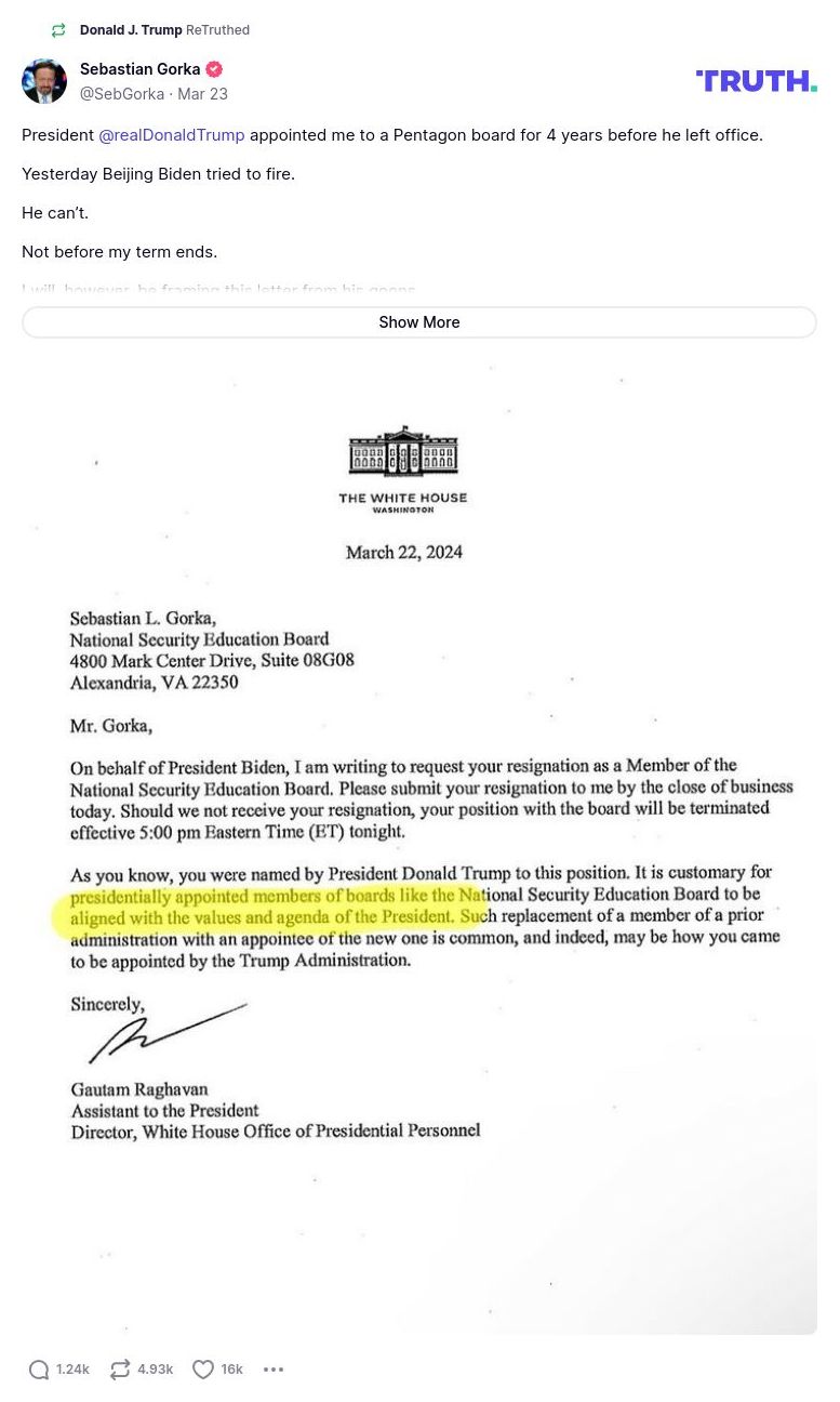 Post image from Donald Trump