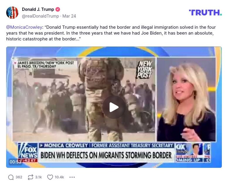 Post preview from Donald Trump