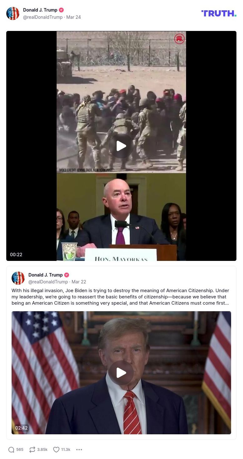 Post image from Donald Trump