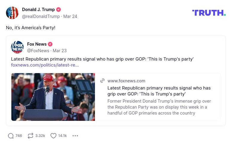 Post image from Donald Trump