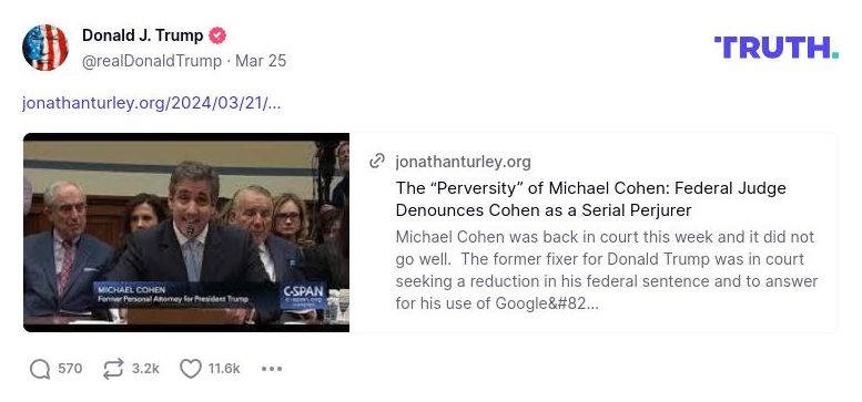 Post image from Donald Trump