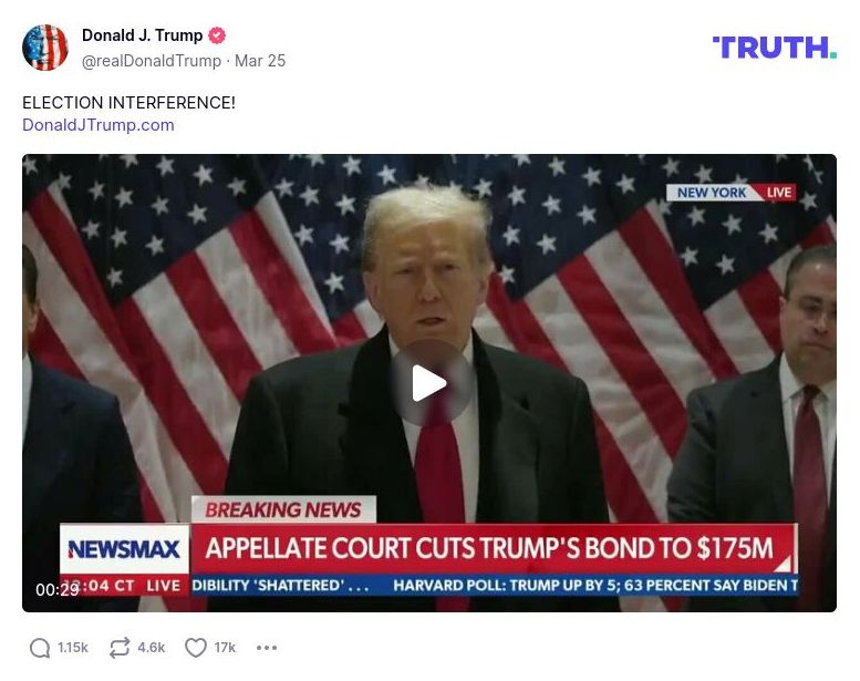 Post image from Donald Trump