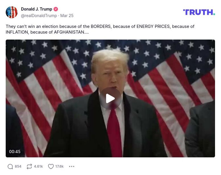 Post preview from Donald Trump