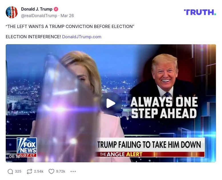 Post image from Donald Trump