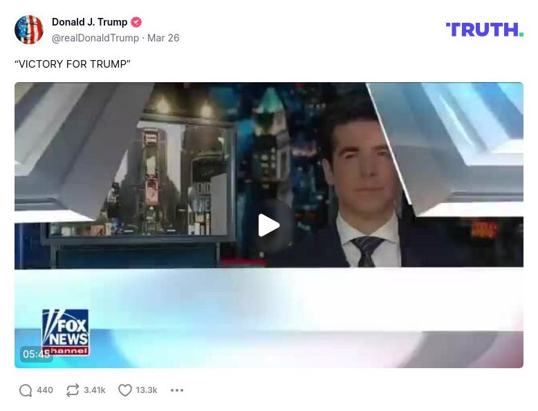 Post image from Donald Trump