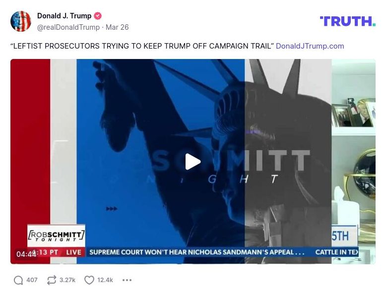 Post image from Donald Trump