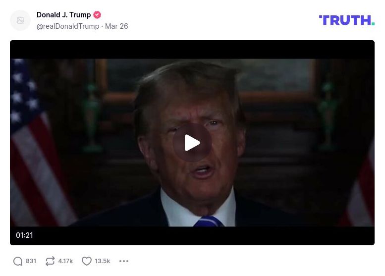 Post image from Donald Trump