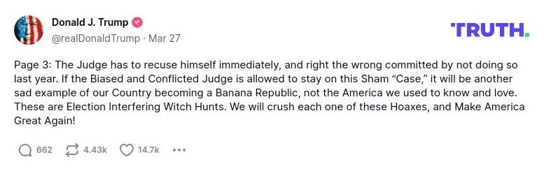 Post image from Donald Trump