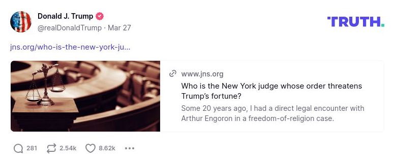 Post image from Donald Trump