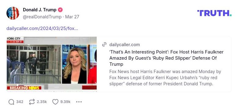 Post image from Donald Trump