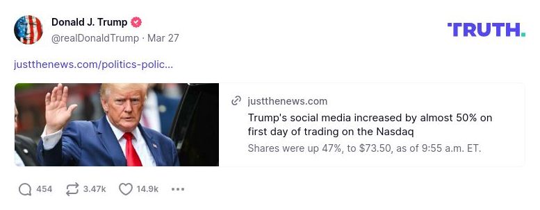 Post image from Donald Trump