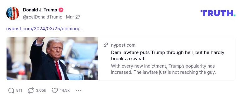 Post image from Donald Trump