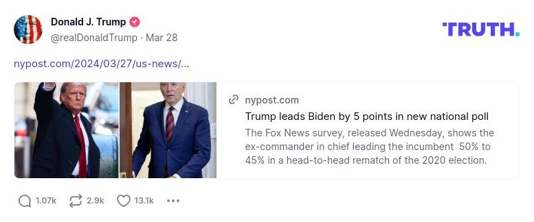 Post image from Donald Trump