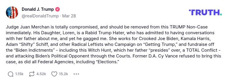 Post image from Donald Trump