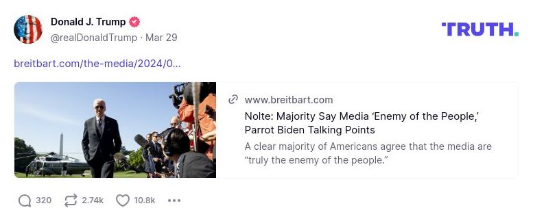 Post image from Donald Trump