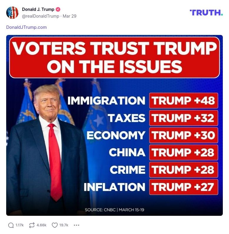 Post image from Donald Trump