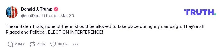 Post image from Donald Trump