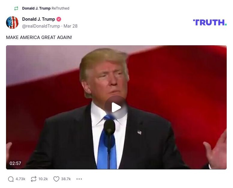 Post image from Donald Trump