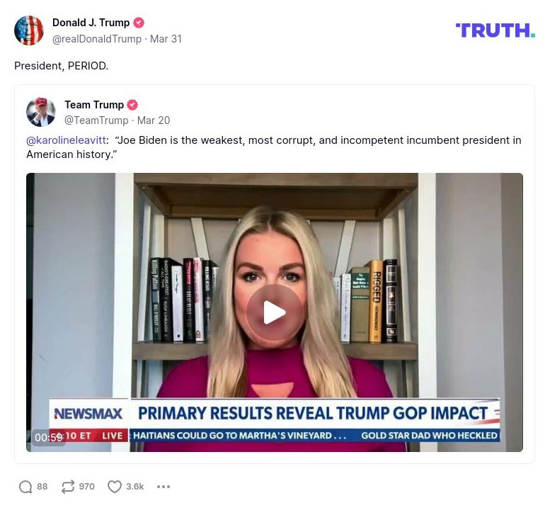 Post image from Donald Trump