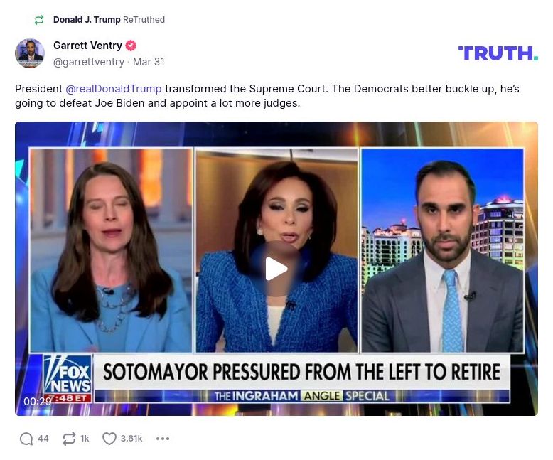 Post image from Donald Trump