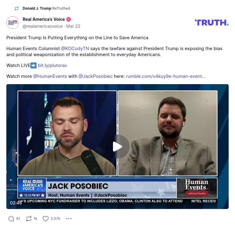 Post image from Donald Trump