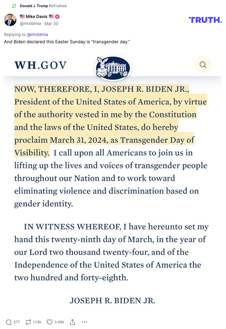 Post image from Donald Trump