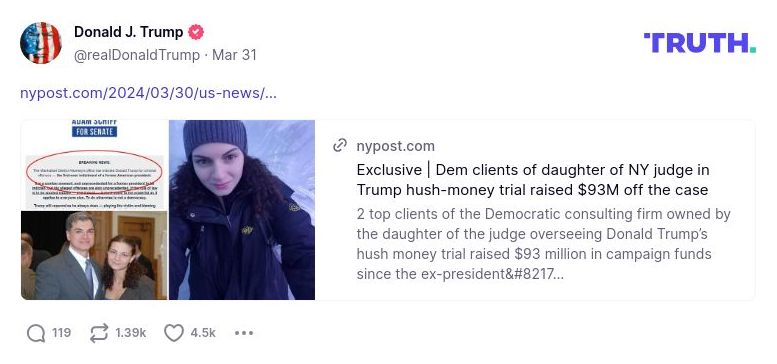 Post image from Donald Trump