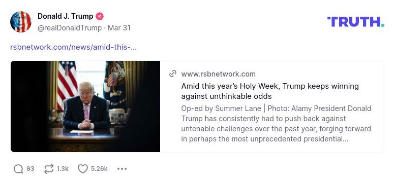 Post image from Donald Trump