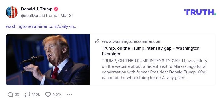 Post image from Donald Trump