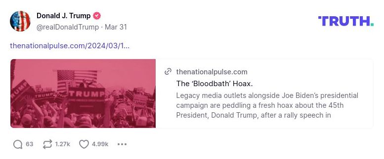 Post image from Donald Trump