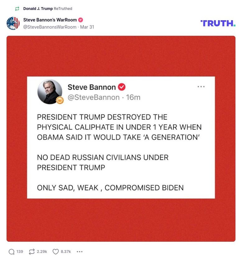 Post image from Donald Trump