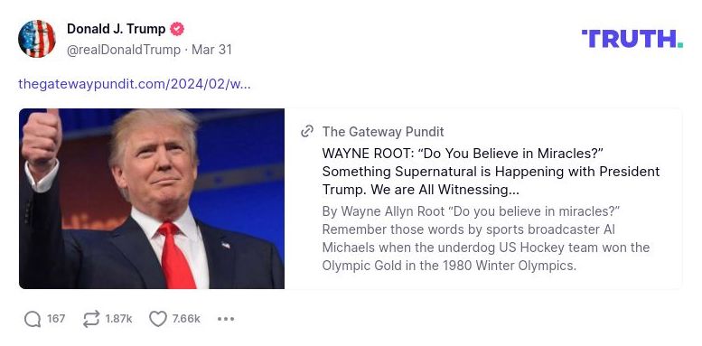 Post image from Donald Trump