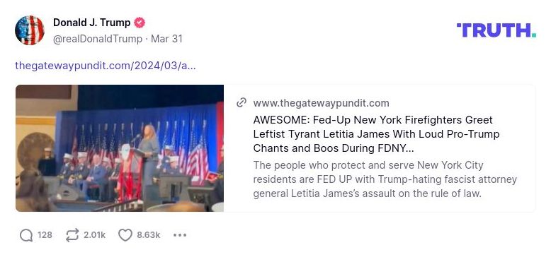 Post image from Donald Trump