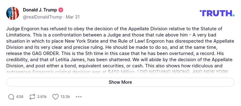 Post image from Donald Trump