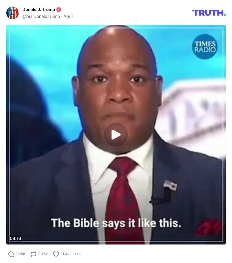 Post image from Donald Trump